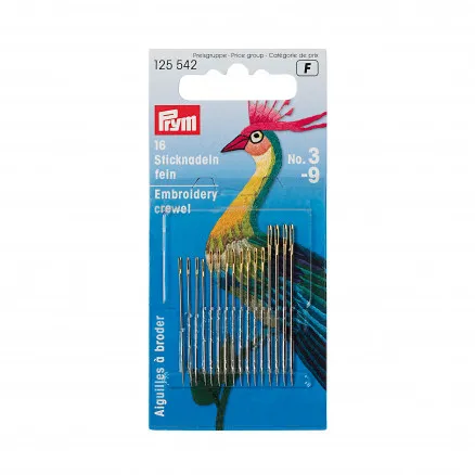 Prym Broderinåler Stål Sølv Str. 5-10 - 16 stk