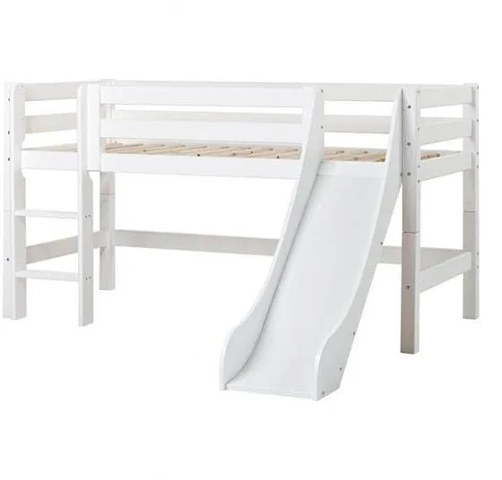 Hoppekids ECO Luxury mellomhøy seng med sklie og stige - 120x1200
