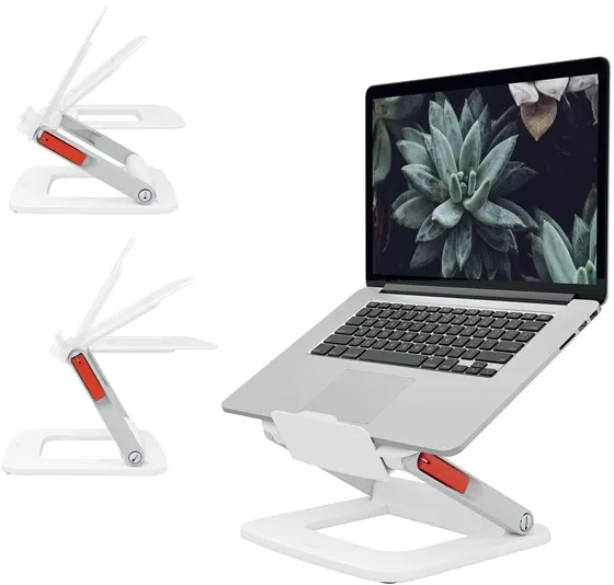 Leitz Ergo justerbart laptopstativ med flere vinkler, 63 % resirkulert plast, hvit